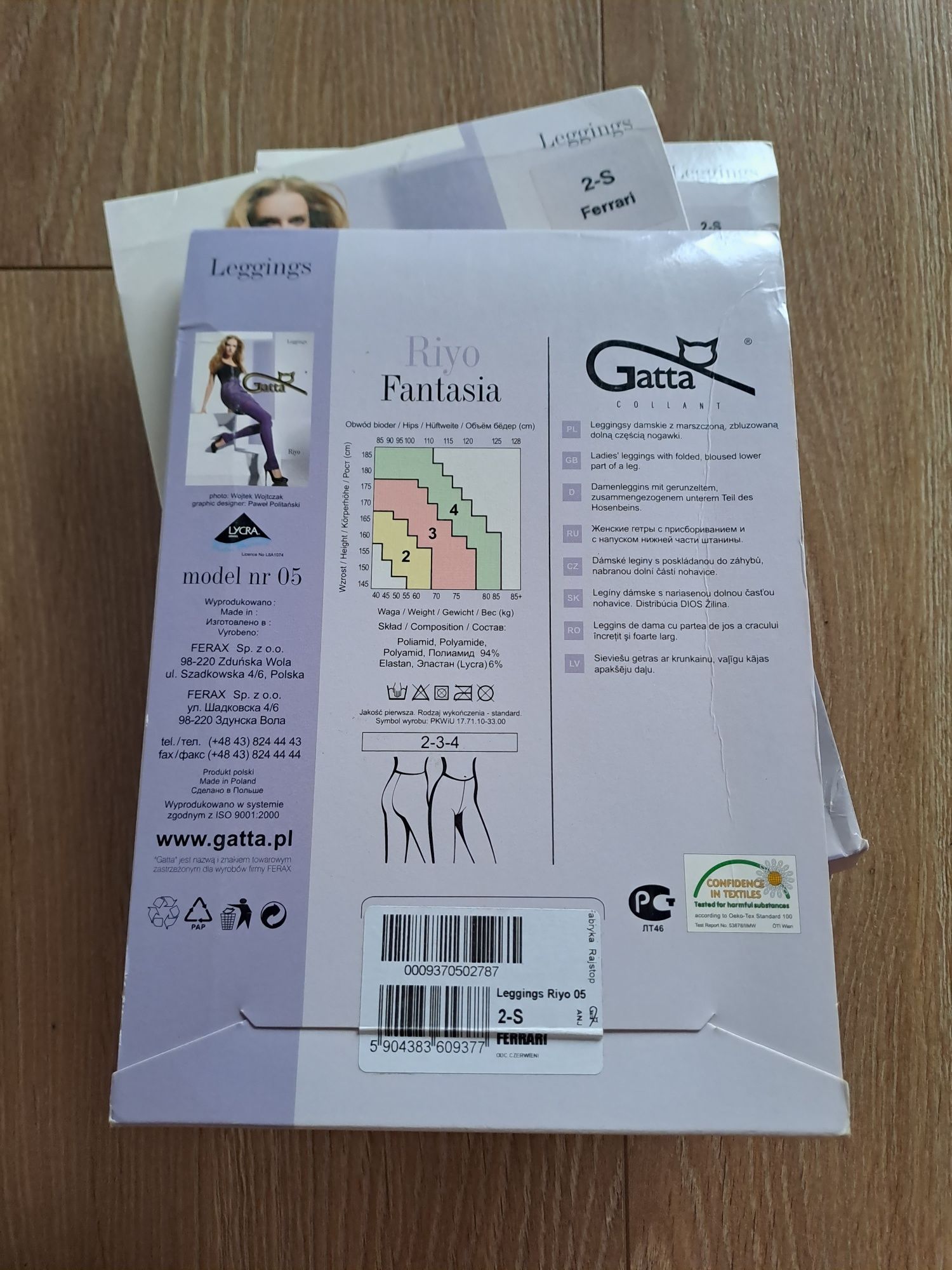 Legginsy, getry marszczone Gatta, rozmiar 2-S, kolor czerwony
