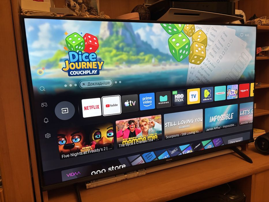 Hisense 43E7HQ 43'' | QLED Smart TV 4K 50 Гц, 60 Гц