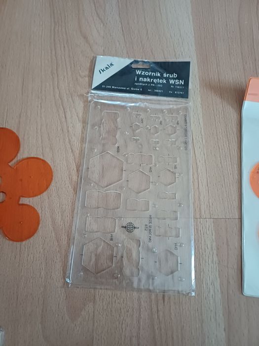 Zestaw linijek wzorników śrub skala, standardgraph