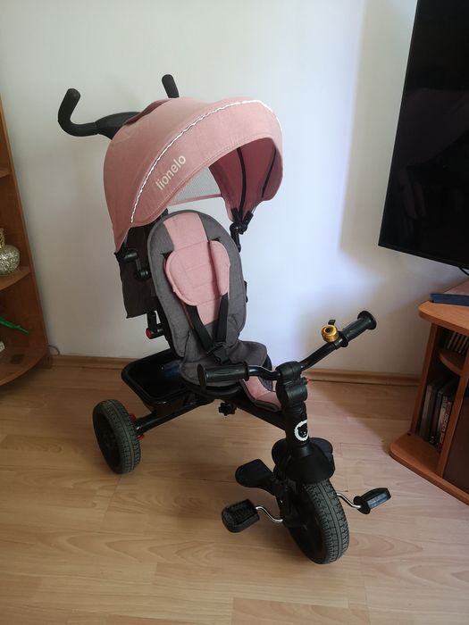 Lionelo rowerek 3 kołowy wózek  szaro różowy