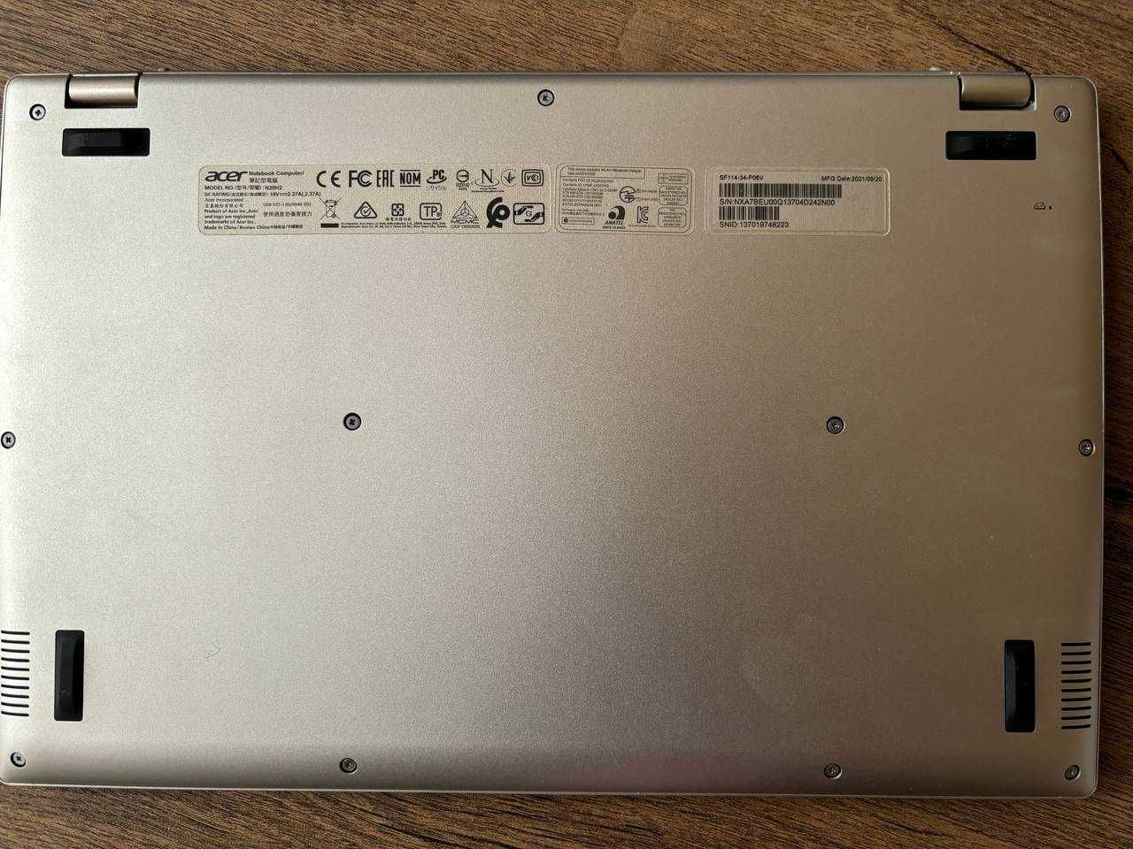 Ноутбук Acer Swift 1 SF114-34 14" IPS/ N6000/ 8 ГБ / SSD 512 GB / Gold