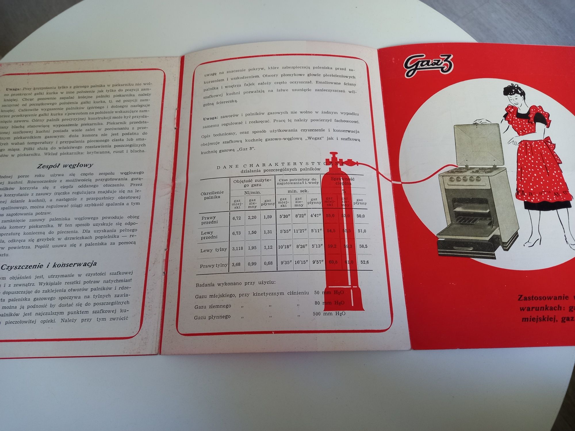 Instrukcja Kuchenka Węglowo-Gazowa Wegaz ŁZSP 1958rok