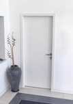 Porta interior WPC riscas branco lacado+ferragens+aduela+guarnições