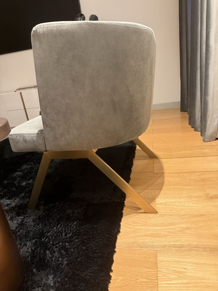 Cadeirão Veludo Cinzento Sala de Estar