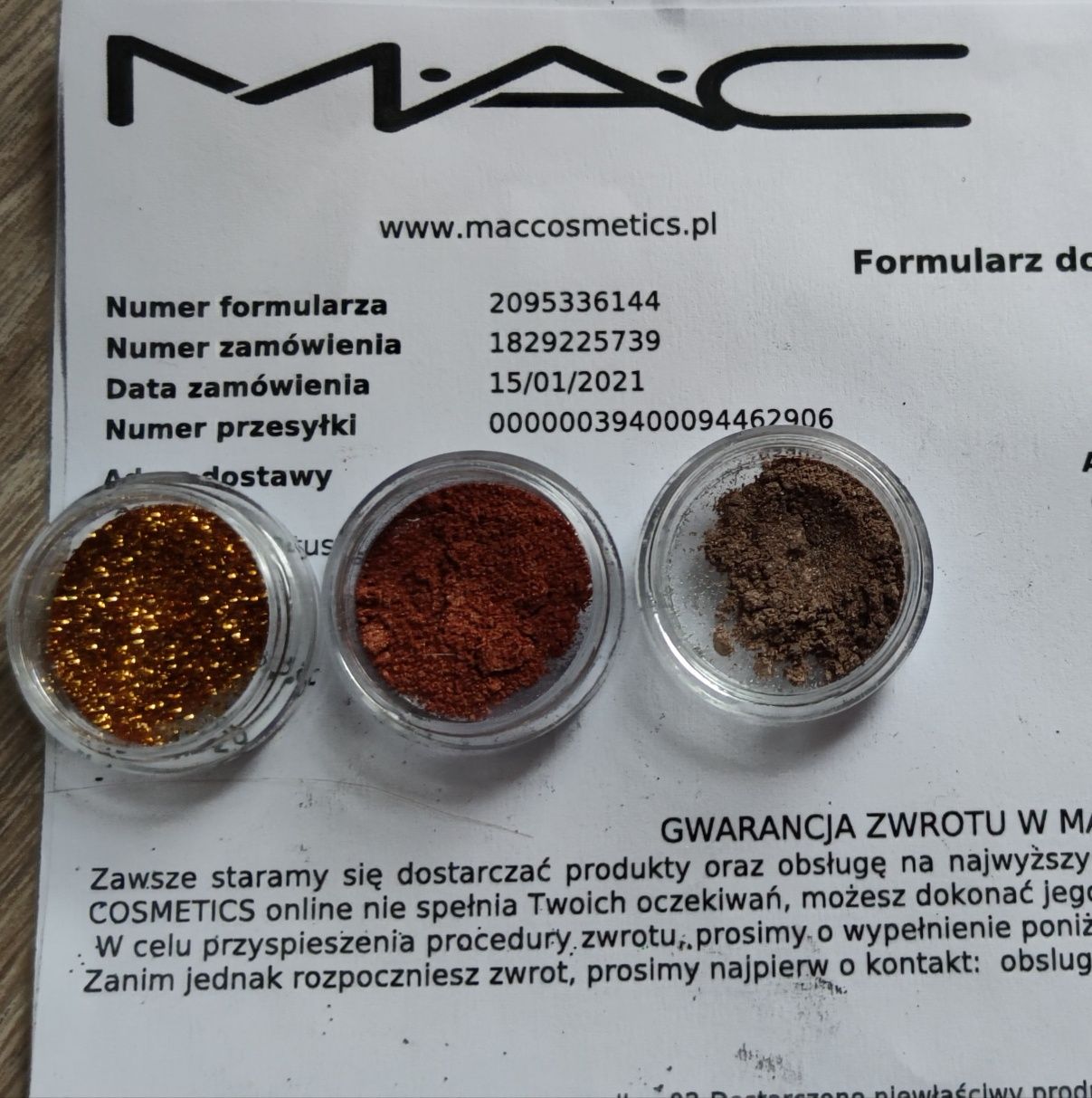 MAC zestaw 2 pigmentów i 1 glittera 3x0,5 g