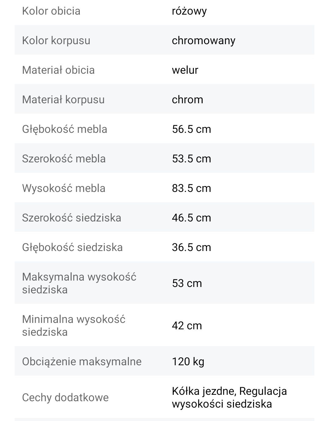 Krzesełko różowe