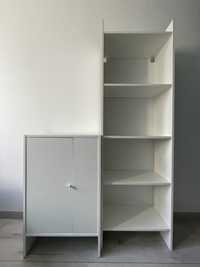 Biały komplet mebli szafka z drzwiami i regał z półkami Ikea