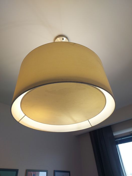 Lampa wisząca sypialnia salon beżowa abażur 50 cm - Zuma Line Cafe