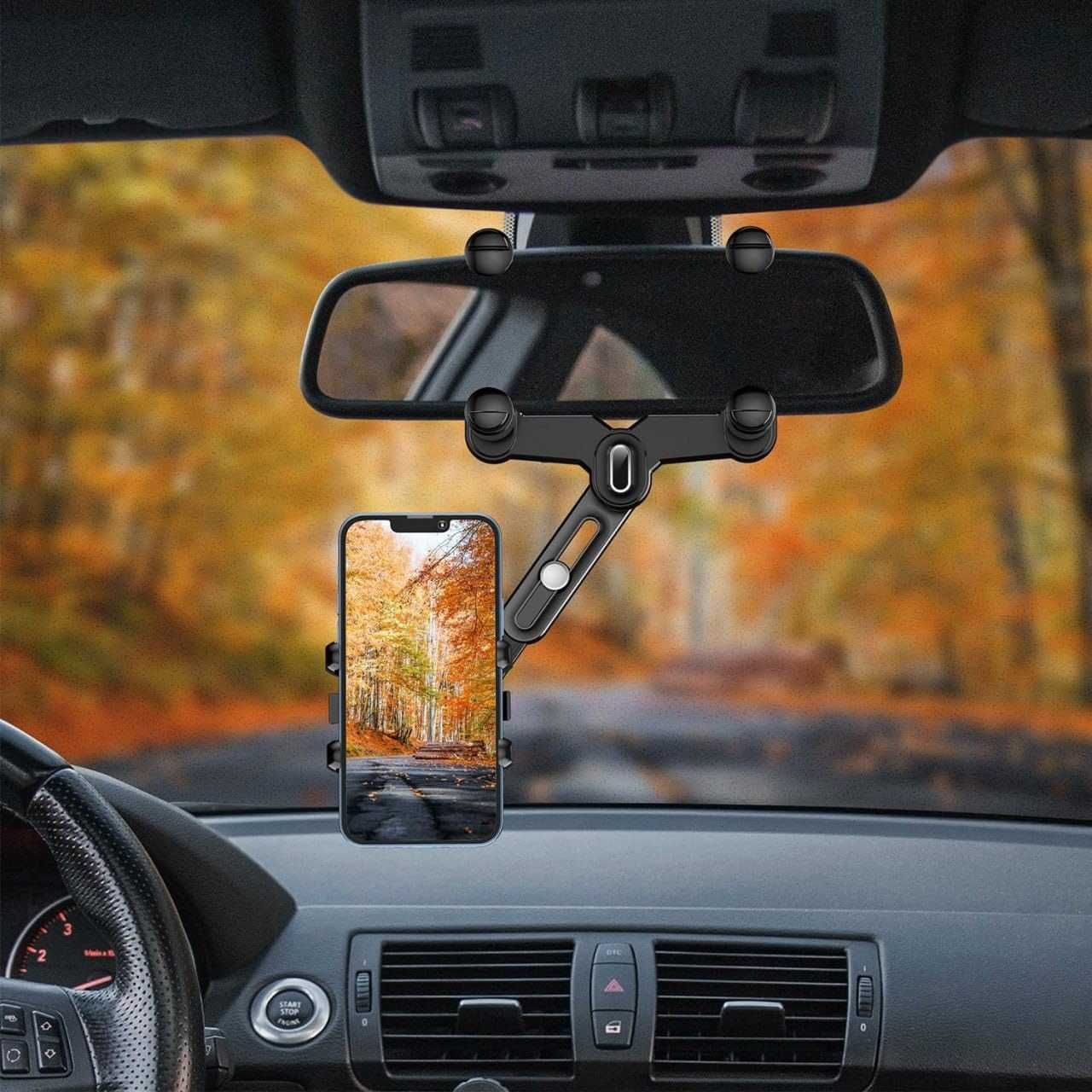 Mocny uchwyt na telefon na lusterko wsteczne UNIWERSALNY