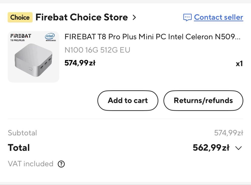 Mini PC Firebat T8 Plus intel N100 16 GB RAM 256 GB SSD
