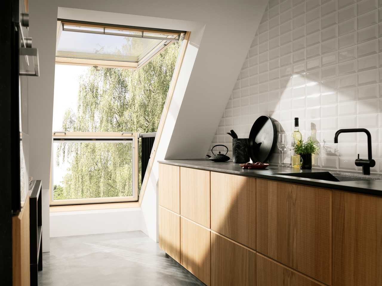 Okno dachowe balkonowe - balkon - VELUX GDL 78x252cm - CABRIO