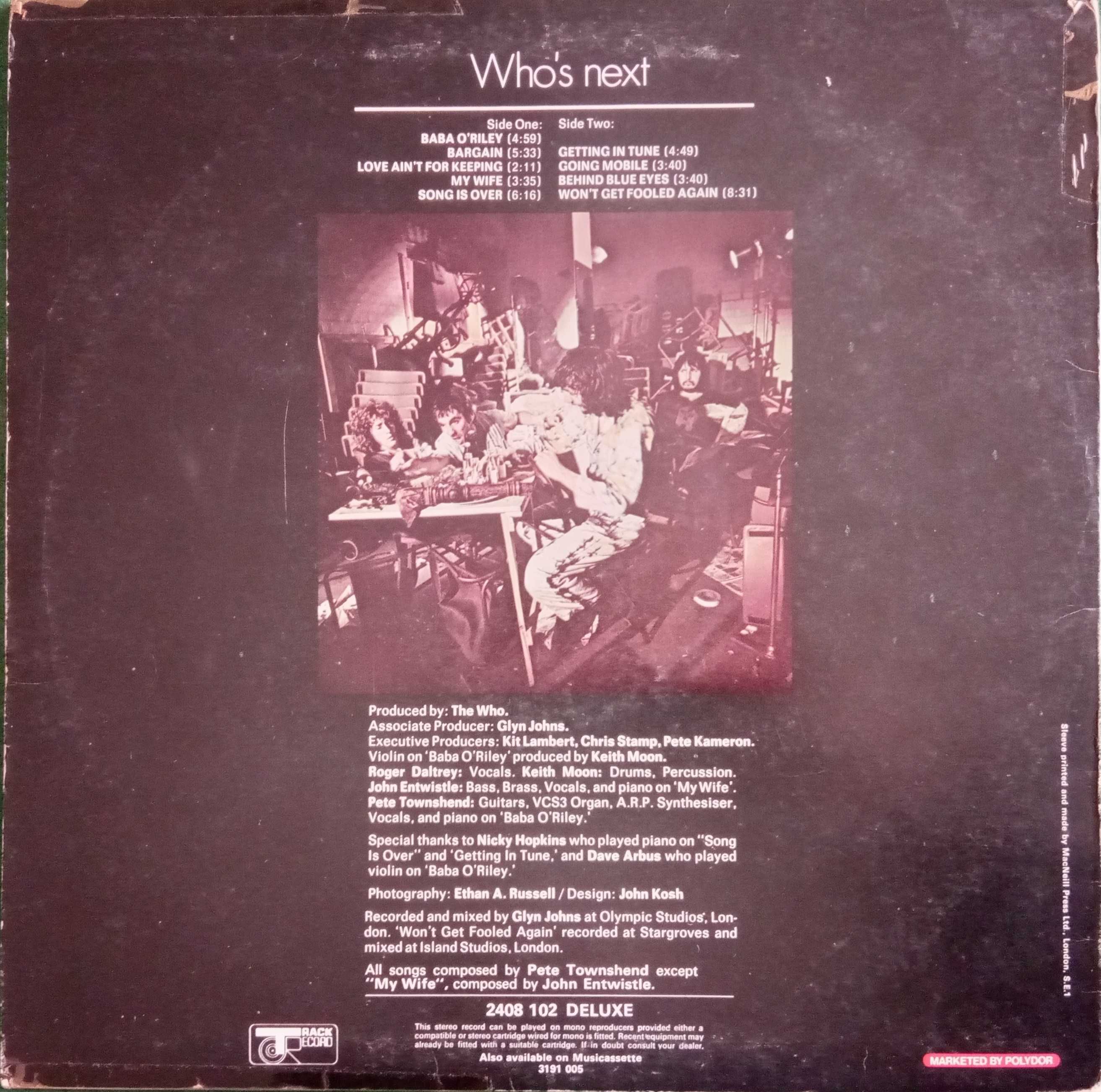 The Who	- - - - -	Who's Next	- - - - -	LP