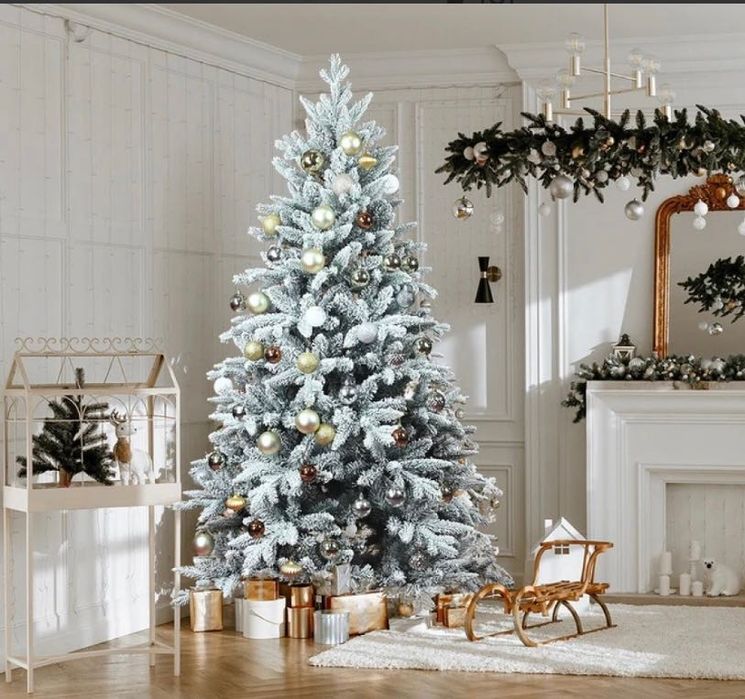 ПРОСТА ЗБІРКА Різдвяна ялинка 152 см з ефектом засніженості штучна