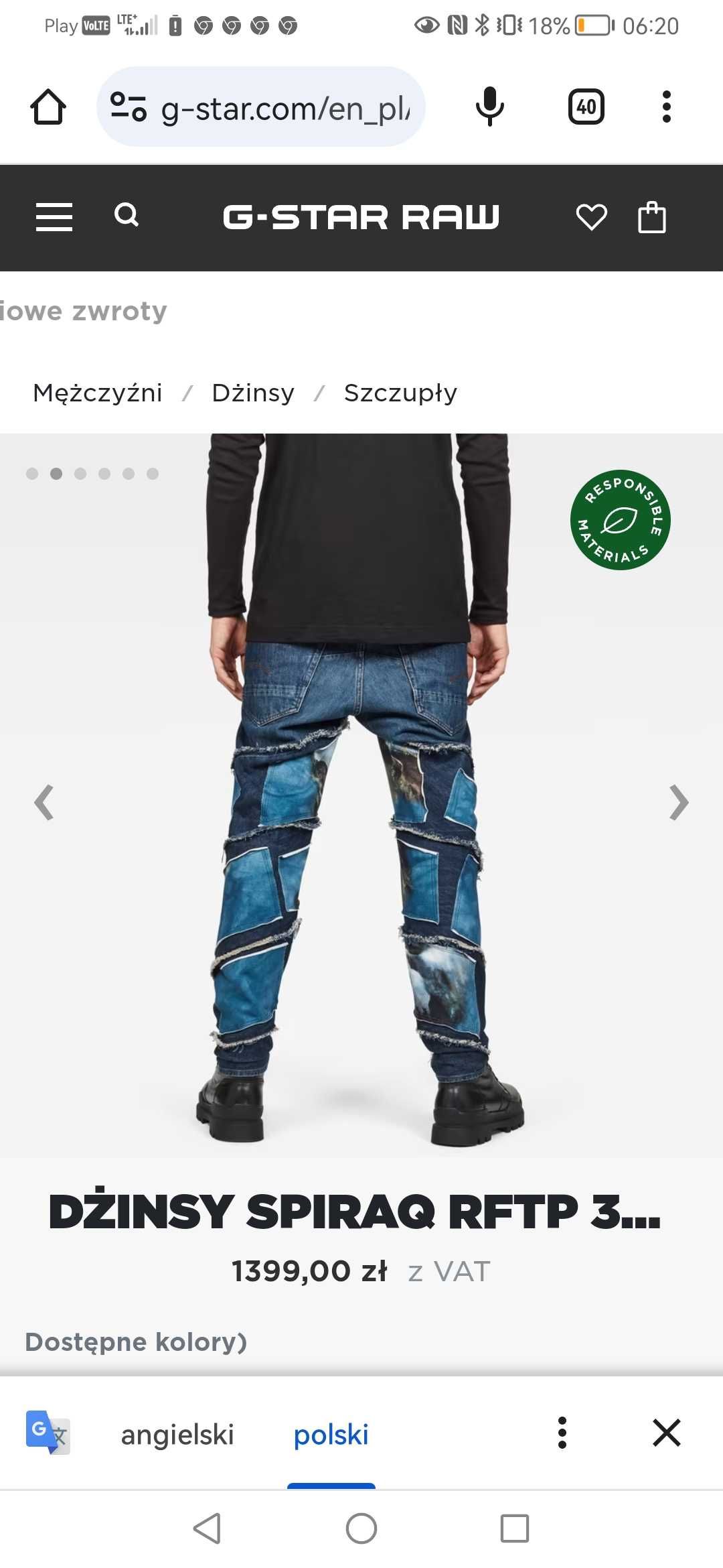 Spodnie jeansy G Star Raw SPIRAQ RFTP rozm W28L32  1300zl