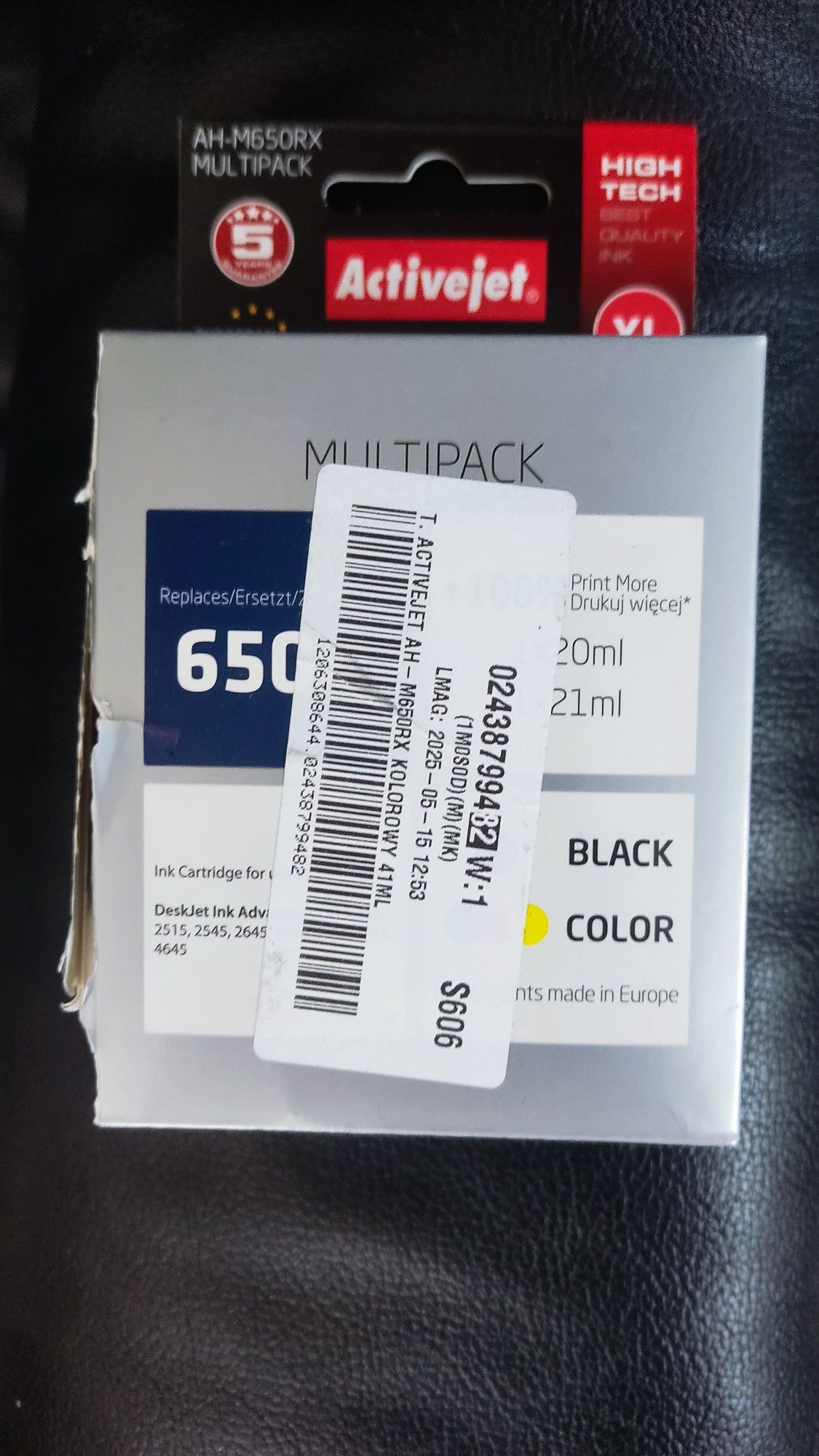 HP 650  xl activjet multipack tusze czarny i kolor