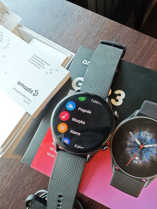 Smartwatch Amazfit GTR 3PRO, komplet, wada