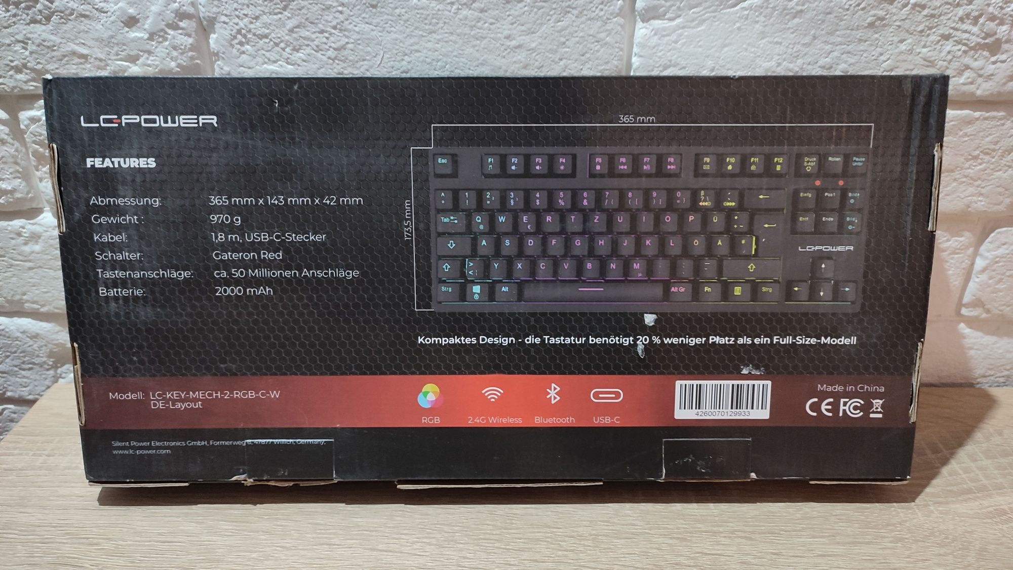 Klawiatura podświetlana LC Power LC-KEY-MECH-2-RGB-C-W