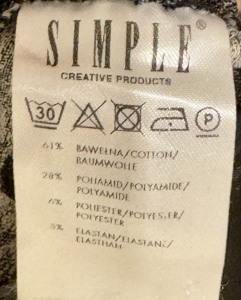 SIMPLE eleganckie spodnie cygaretki z miedzianą nitką 36