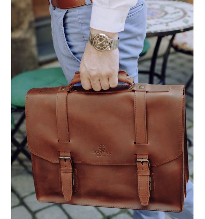 Чоловічий шкіряний портфель mastak