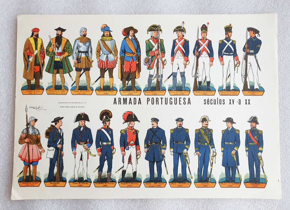 Folhas Separatas Camarada "Exercito Português" por Garcês ~ RAROS