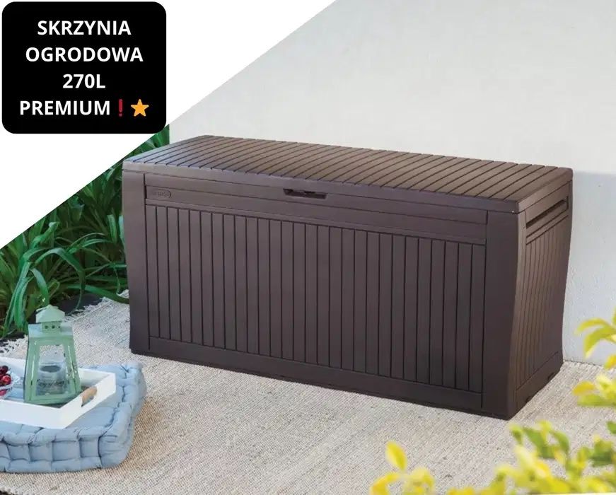 SKRZYNIA OGRDOWA BALKOWONOWA Siedzisko Kufer Schowiek Duża 270L