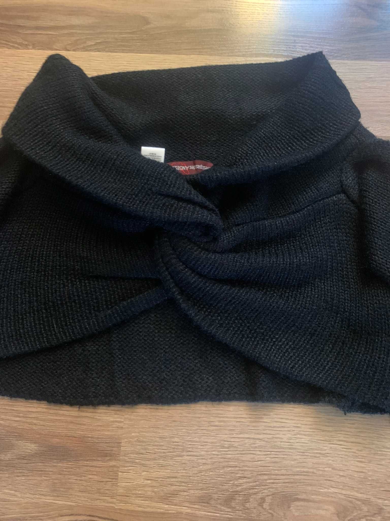 Sweter Krótki Sweterek Bolero Kołnierz Czarny r. 38/M