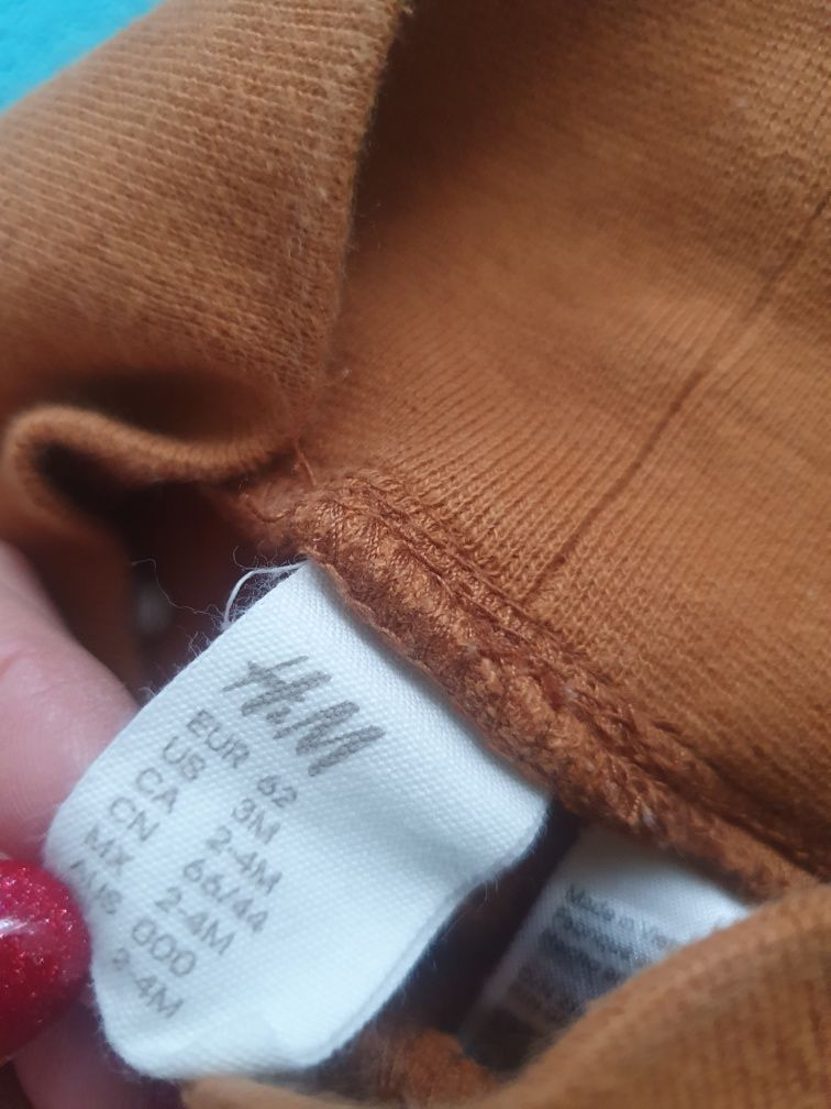 Zestaw komplet zimowy ciepły miś bluza półśpiochy rozmiar 62 H&M