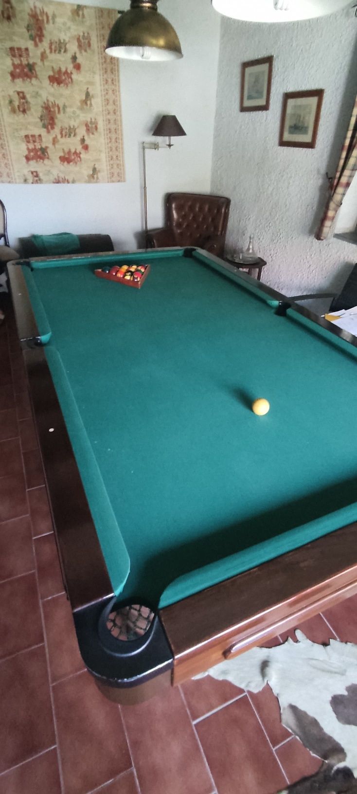 Mesa Snooker de Madeira Mogno