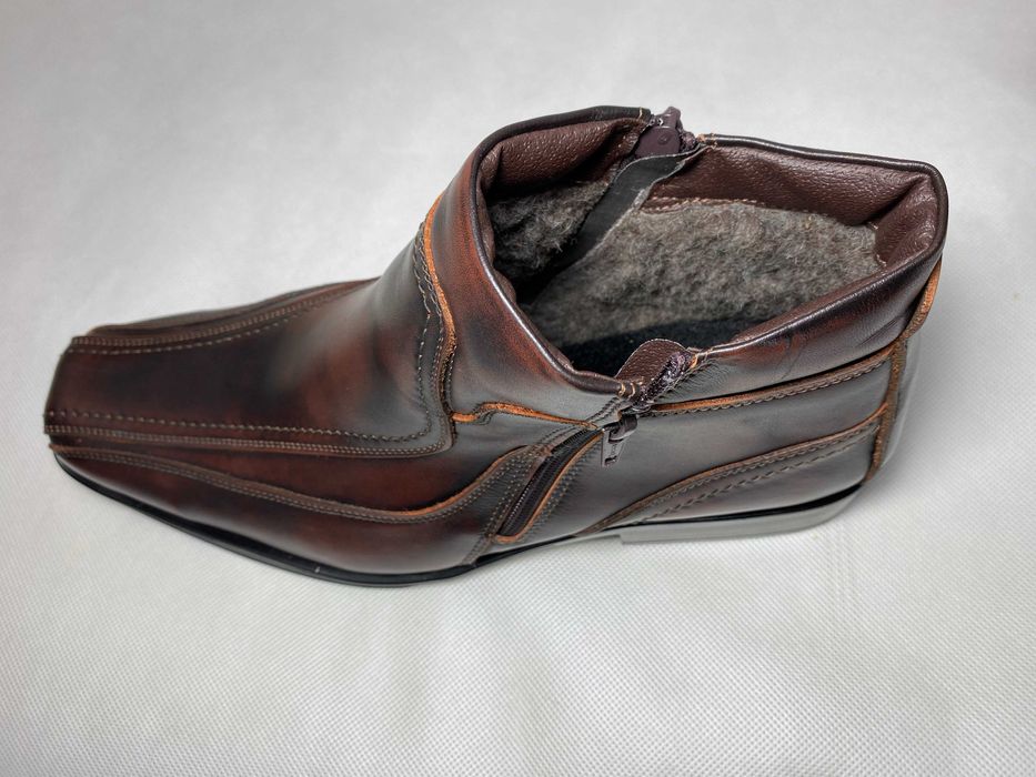 Półbuty Sztyblety Trzewiki Botki Męskie Wizytowe Skórzane Zimowe