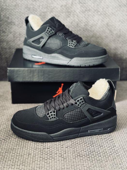 Nike Air Retro Jordan 4 Black Cat winter кросівки зимові Джордан 4