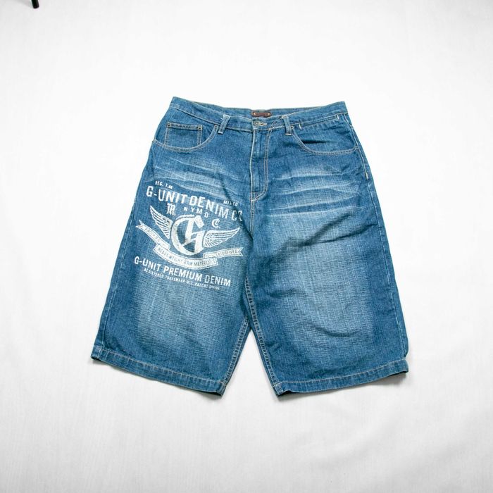 G-unit y2k baggy shorty jeansowe 34us hip hop jorts print logo