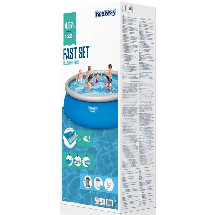 Nowy basen BESTWAY 57289, 457 x 122 cm filtr, drabinka, rozporowy
