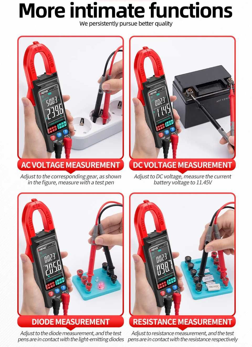 ANENG ST212 wielofunkcyjny cyfrowy miernik cęgowy AC/DC
