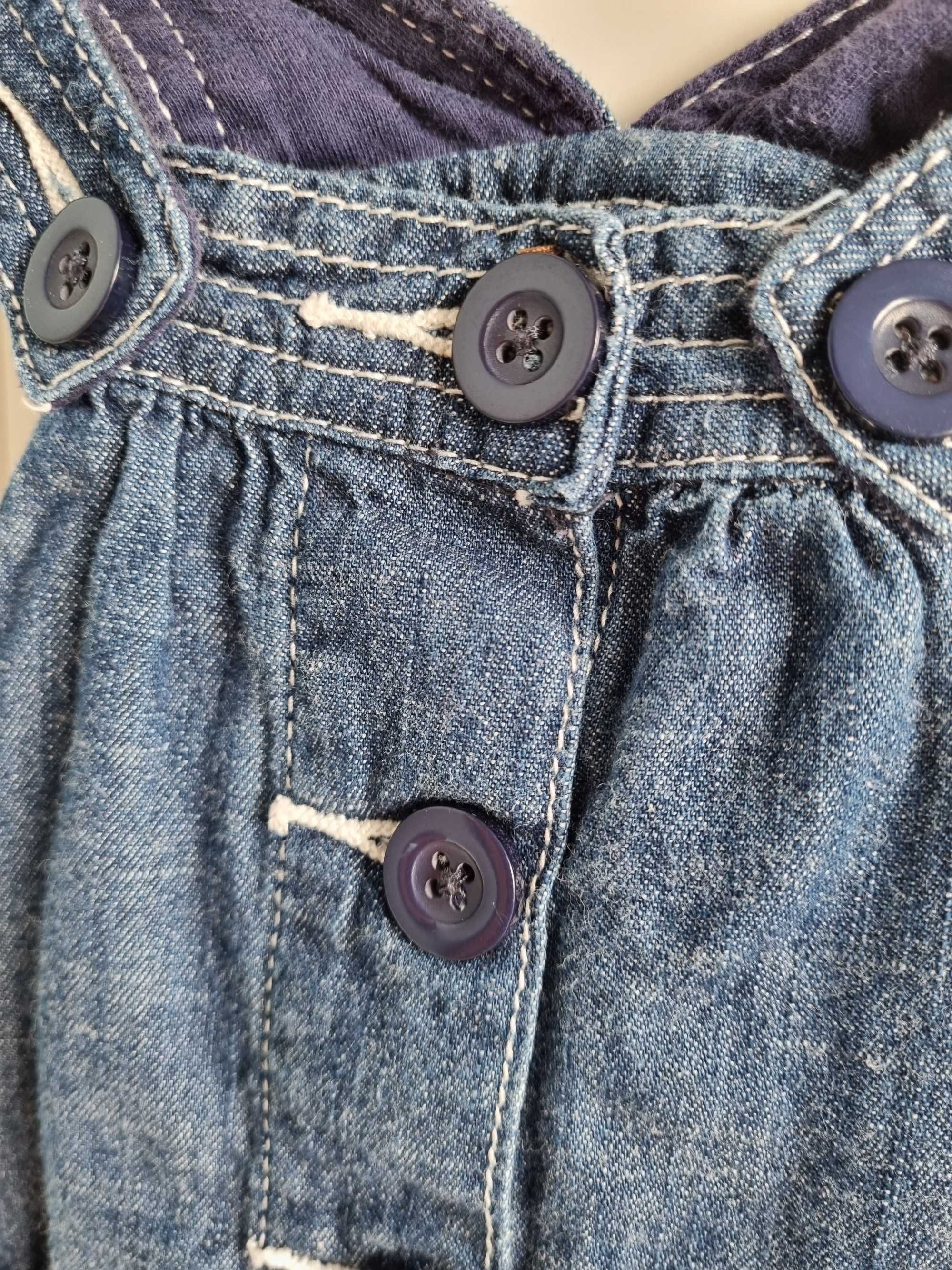 Sukienka ogrodniczka jeans 12-18m F&F