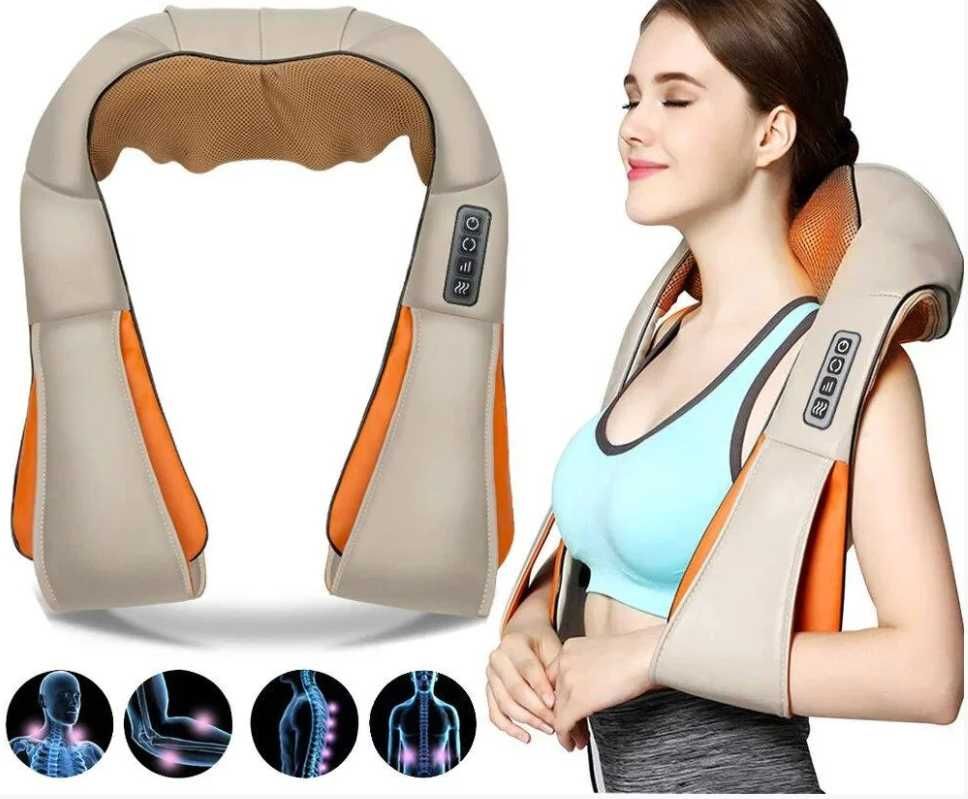 Роликовий масажер для шиї та спини з підігрівом Massager Kneading