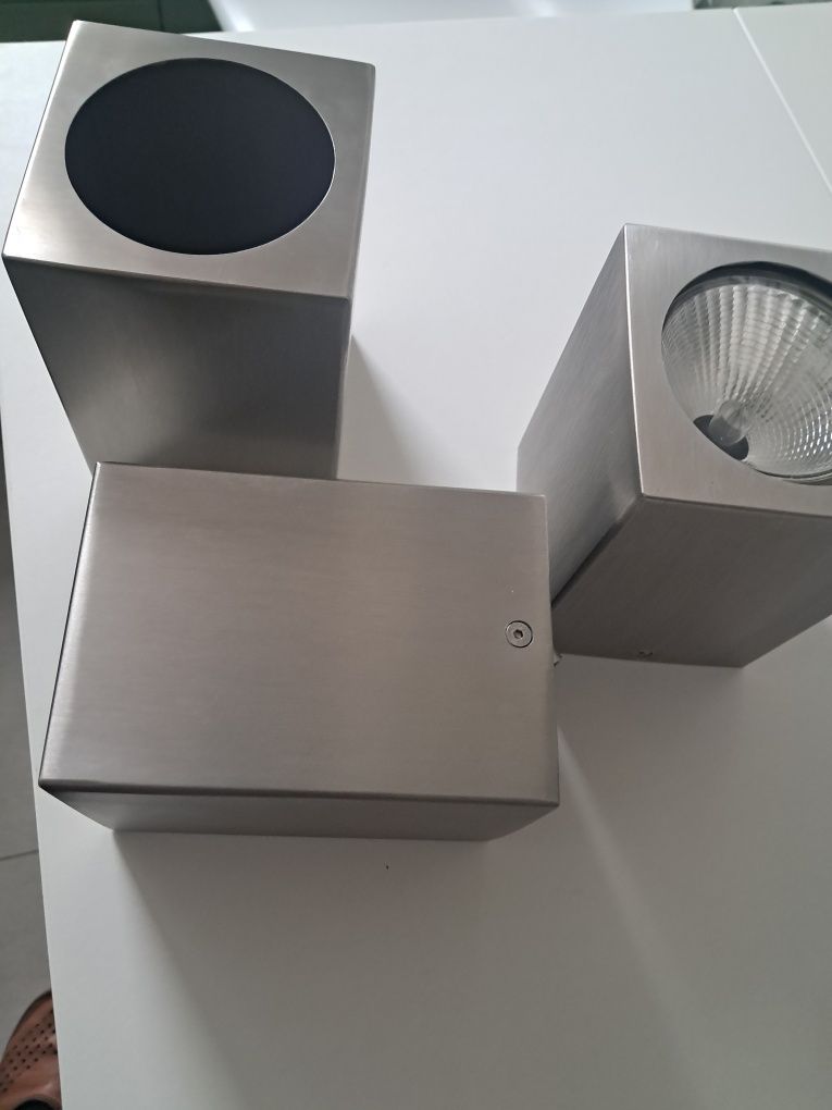 3 x tuby lampy sufitowe stal nierdzewna