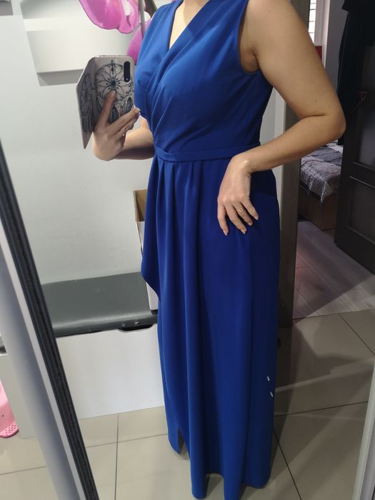 Sukienka hiszpanka czerwona.  Sukienka Długa chabrowa