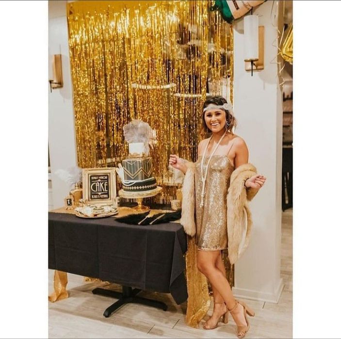 Шторка из фольги дождика на новый год фотозона на корпоратив 2026 рік