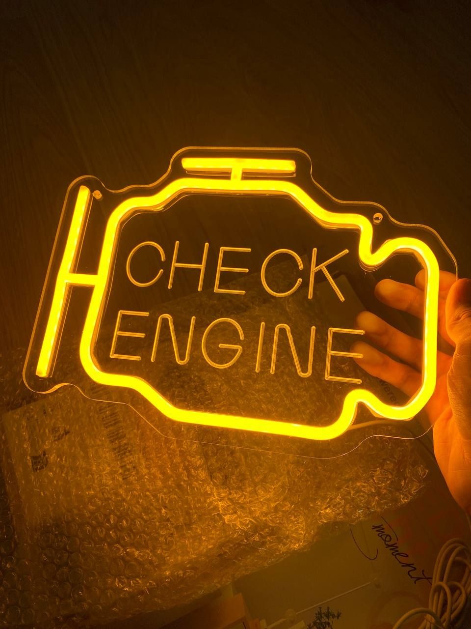 Новая неоновая вывеска check engine проверь двигатель табличка