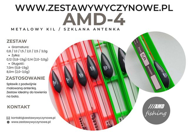 Profesjonalne zestawy spławikowe/wyczynowe do BATA - AMD-4