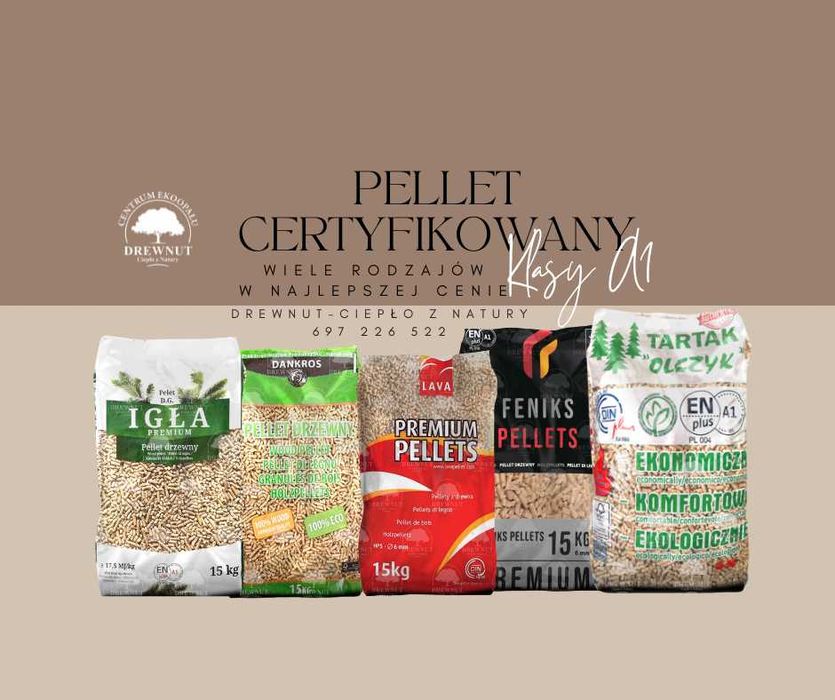 Pellet EN plus A1 oraz Dankros Drewnut Lava Wirex Olimp pelet