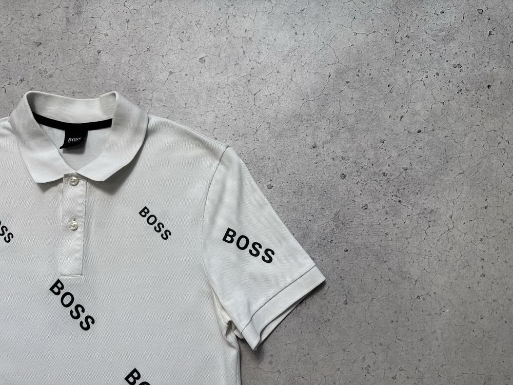 Мужская Футболка Поло Hugo Boss Монограмная Оригинал Размер S