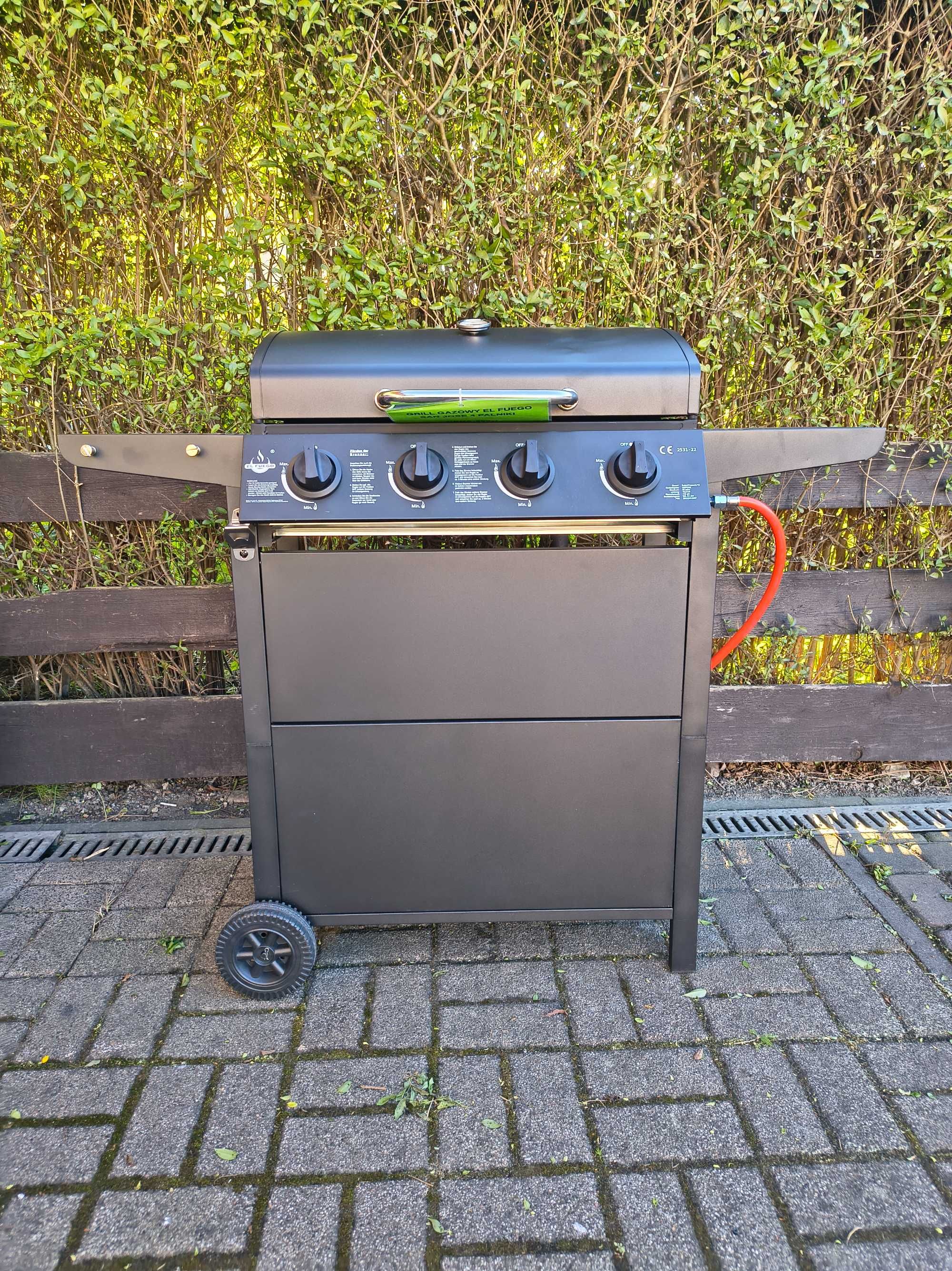 GRILL GAZOWY EL FUEGO SAN JOSE 4 palniki żeliwne ruszta reduktor !