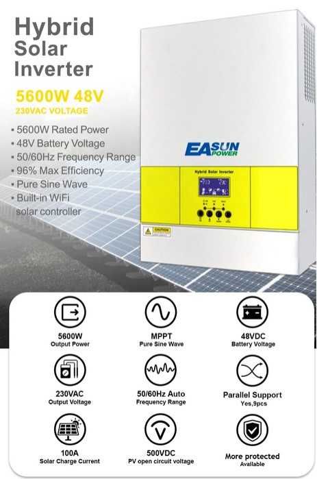 Inversor Híbrido Solar 3.6Kw 24V / 5.6Kw 48V MPPT Offgrid Onda Pura