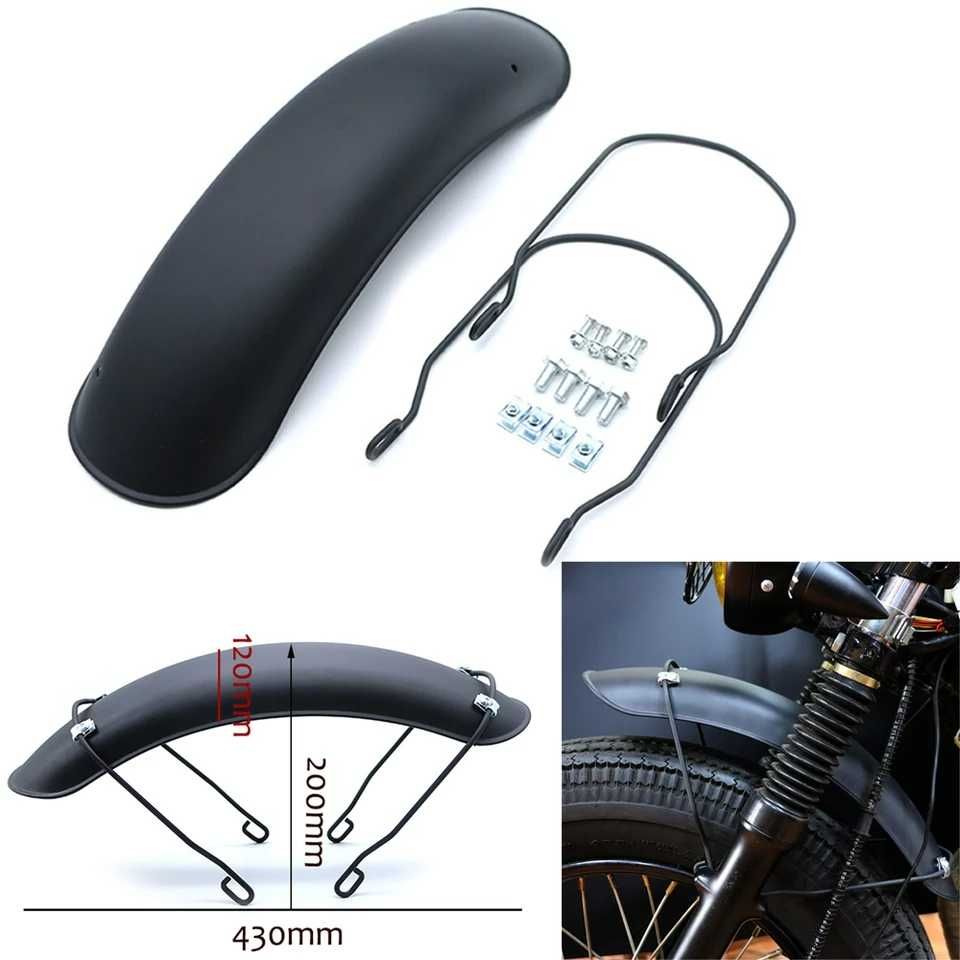 Guarda-lamas frente scrambler / cafe racer PRETO MATE