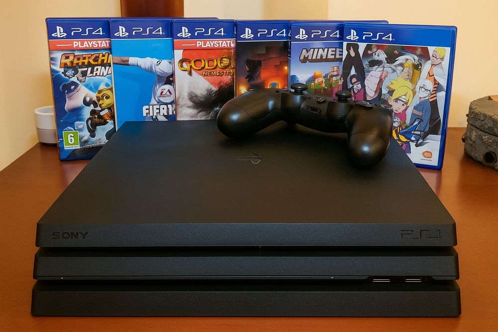 Ps4 pro nova com JOGOS e COMANDO