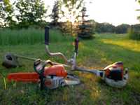 Koszenie trawy, karczowanie krzaków, cięcie drewna, prace ogrodowe