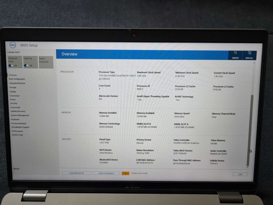 Dell Latitude 5420 i5-1145G7/16gb/ 256gb SSD/14" FHD/ TOP