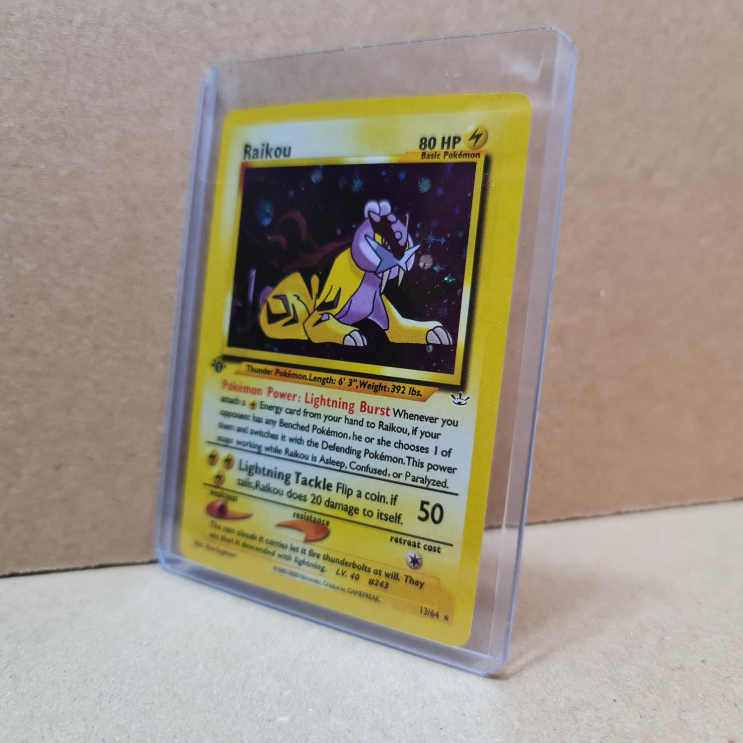 Carta Pokémon Raikou 13/64 - Capa Protetora Incluída