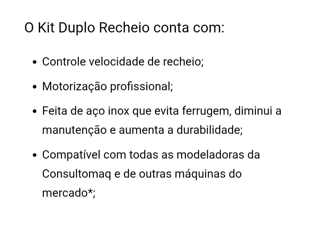 Máquina de Duplo Recheio da Consultomaq